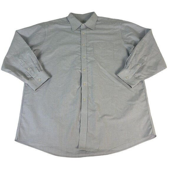 Ralph Lauren Striped Pattern Long Sleeve Button-Down Shirt, Men's Size L cotton white type Vintage Second Hand